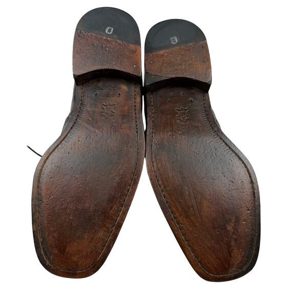 Julio Blanco Brown Lizard Embossed Oxford Dress Shoes 12 - Picture 5 of 8